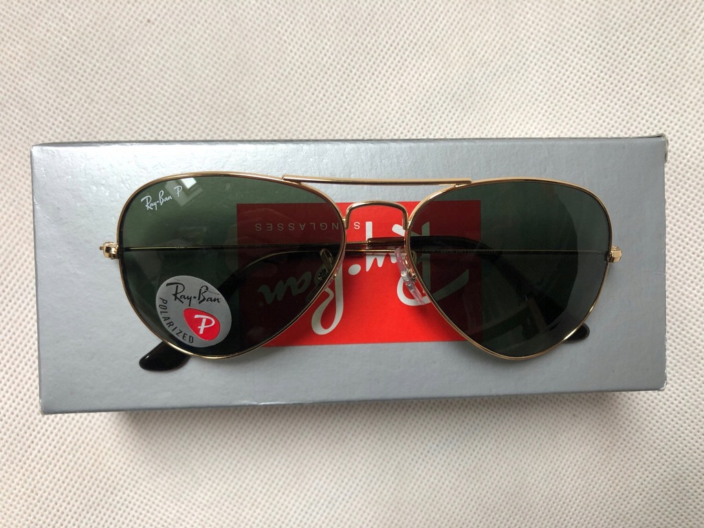 Ray-Ban Aviator Polaryzacja Oryginał G-15 55mm