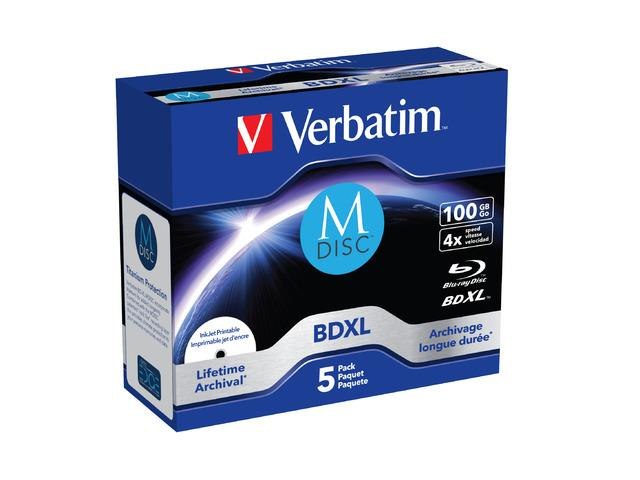 M-DISC BD-R Verbatim 100GB X4 Printable (5 Jewel C