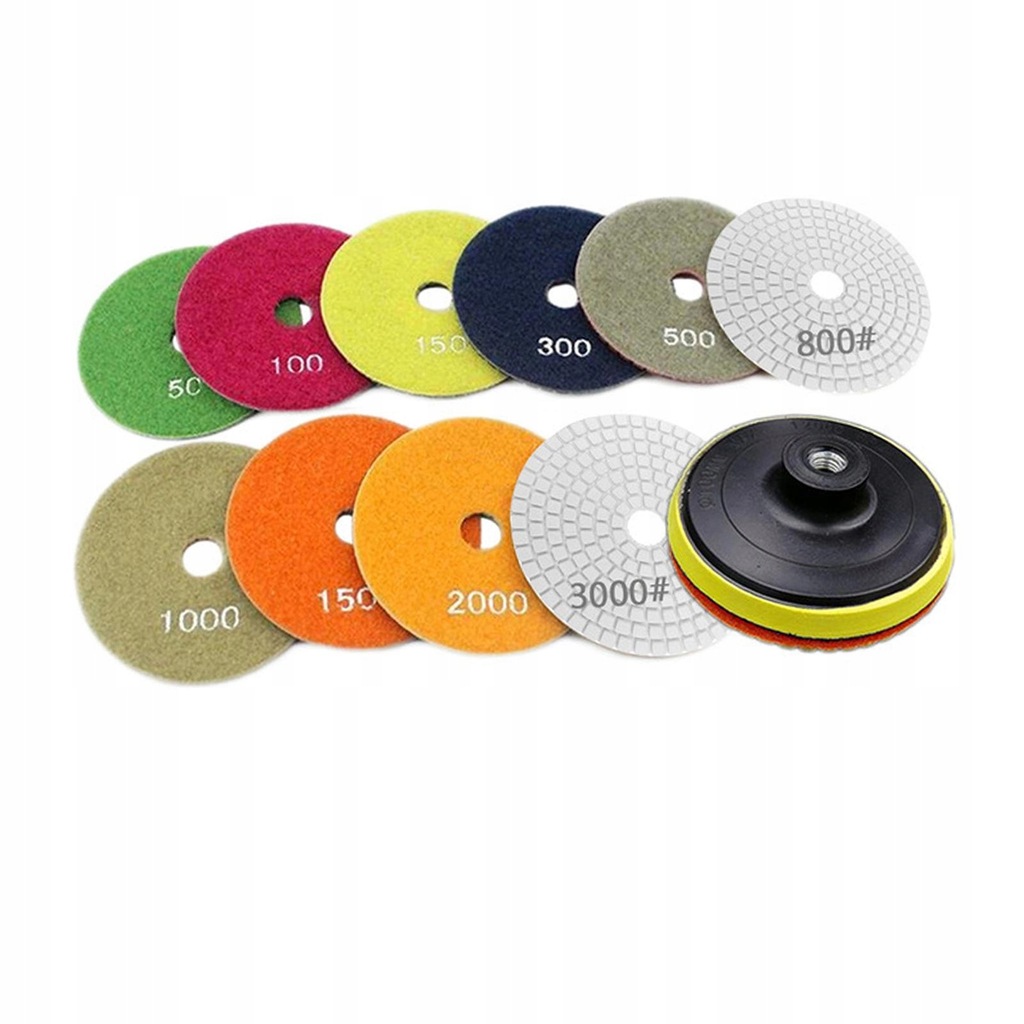 10-częściowy zestaw tarcz szlifierskich z granitu i kamienia do polerowania