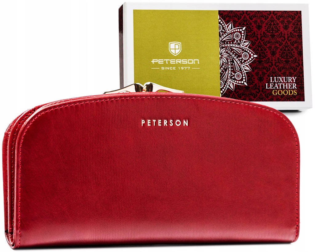 Peterson duży portfel damski skóra na prezent RFID