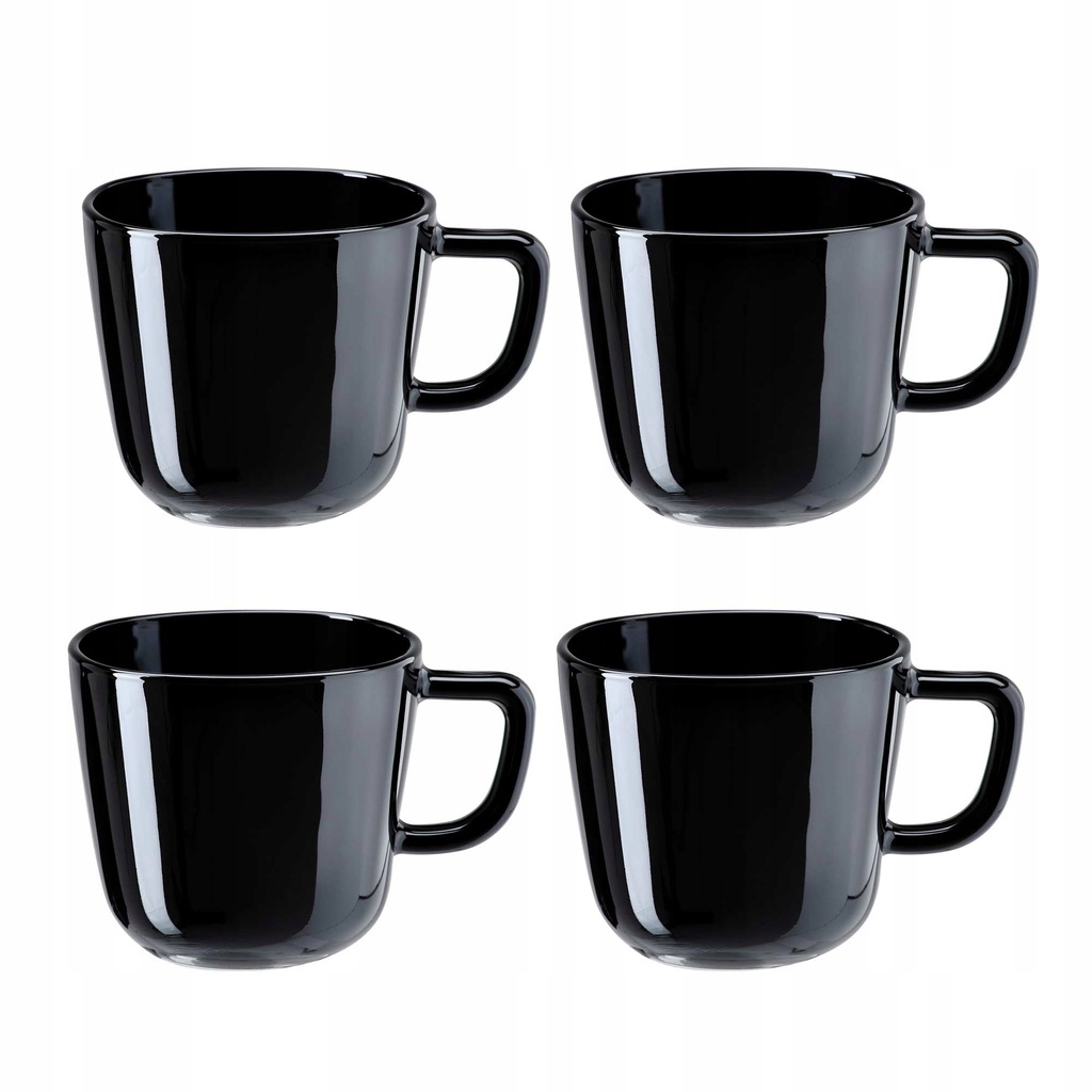 KUBEK CZARNY 370 ML IKEA BACKIG ZESTAW 4 KUBKÓW