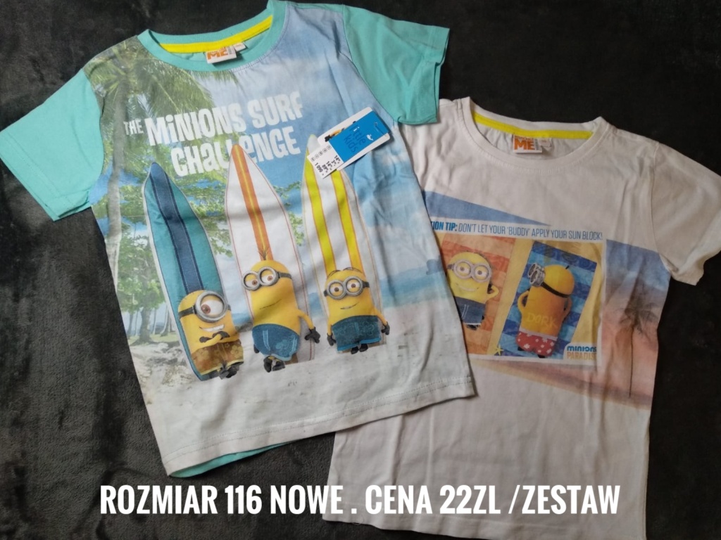 Koszulki NOWE 2-pak Minionki r 116