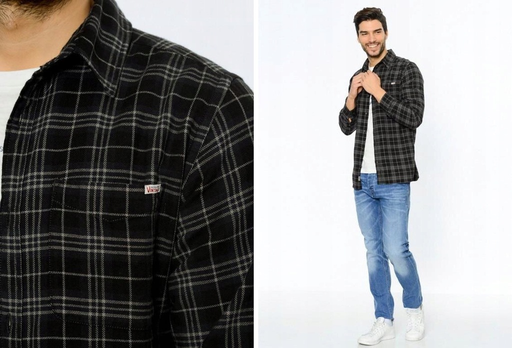 F013C38 Jack & Jones KOSZULA W KRATĘ CASUAL S