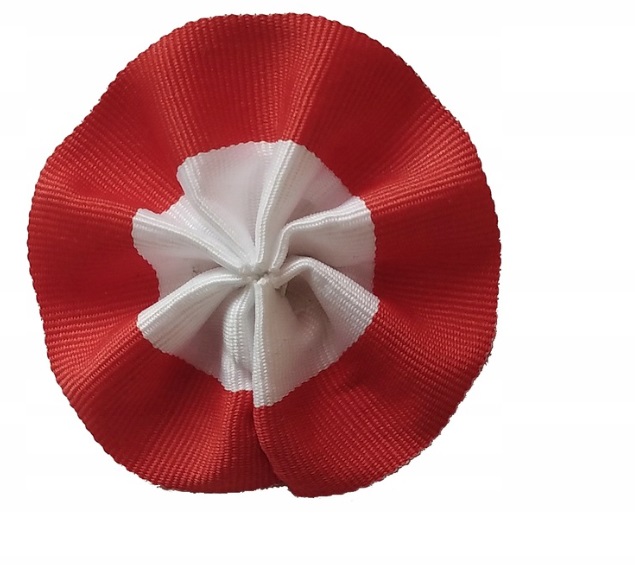 Kotylion narodowy, kokarda, ROZETA 6 cm 100 sztuk