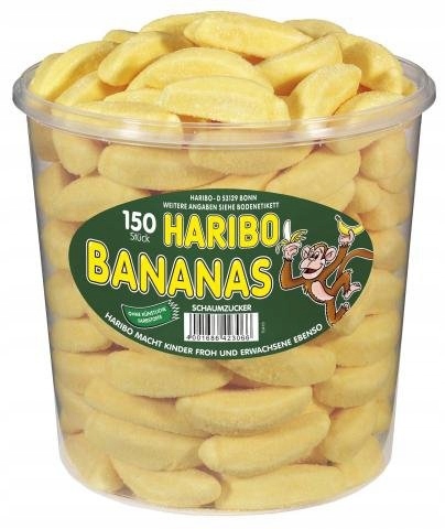 Haribo żelki Bananas pianki w posypce 150 szt 1050