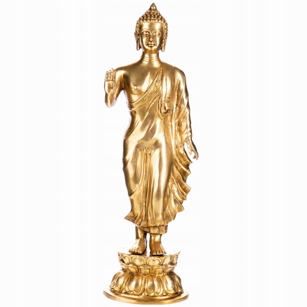 Rzeźba Buddy Mosiążna Stojący Budda Buddyzm Dekoracja