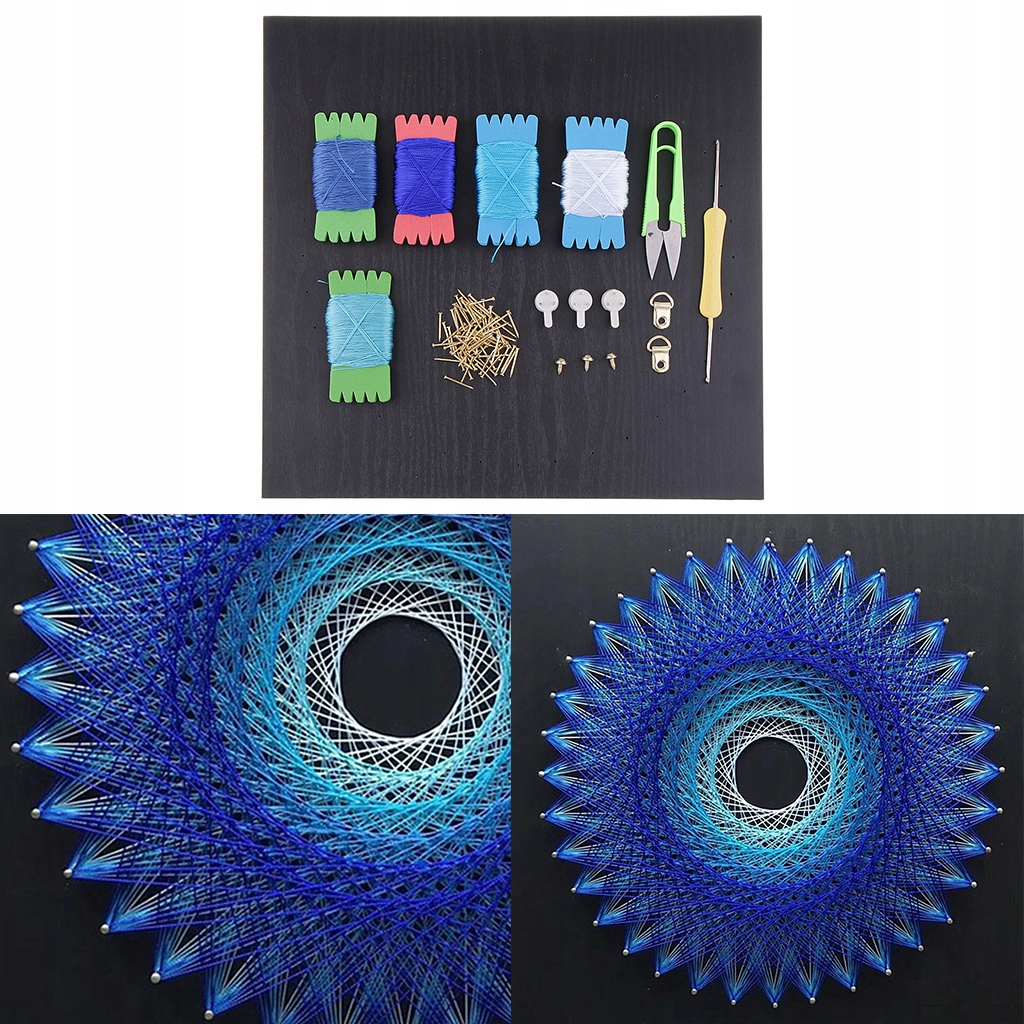 1 zestaw String Art Kit (bez ramy) - niebieski