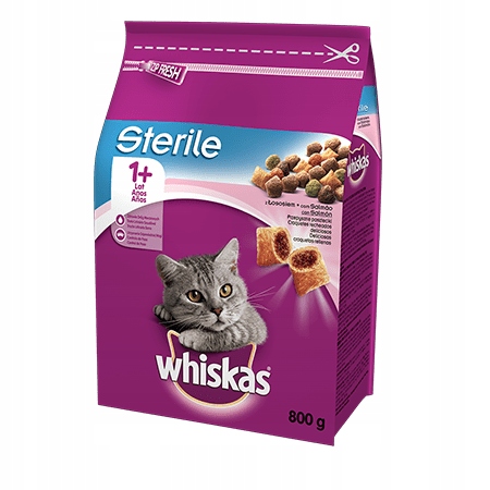 WHISKAS 1+ Sterile z Łososiem 800g Sterylizowane