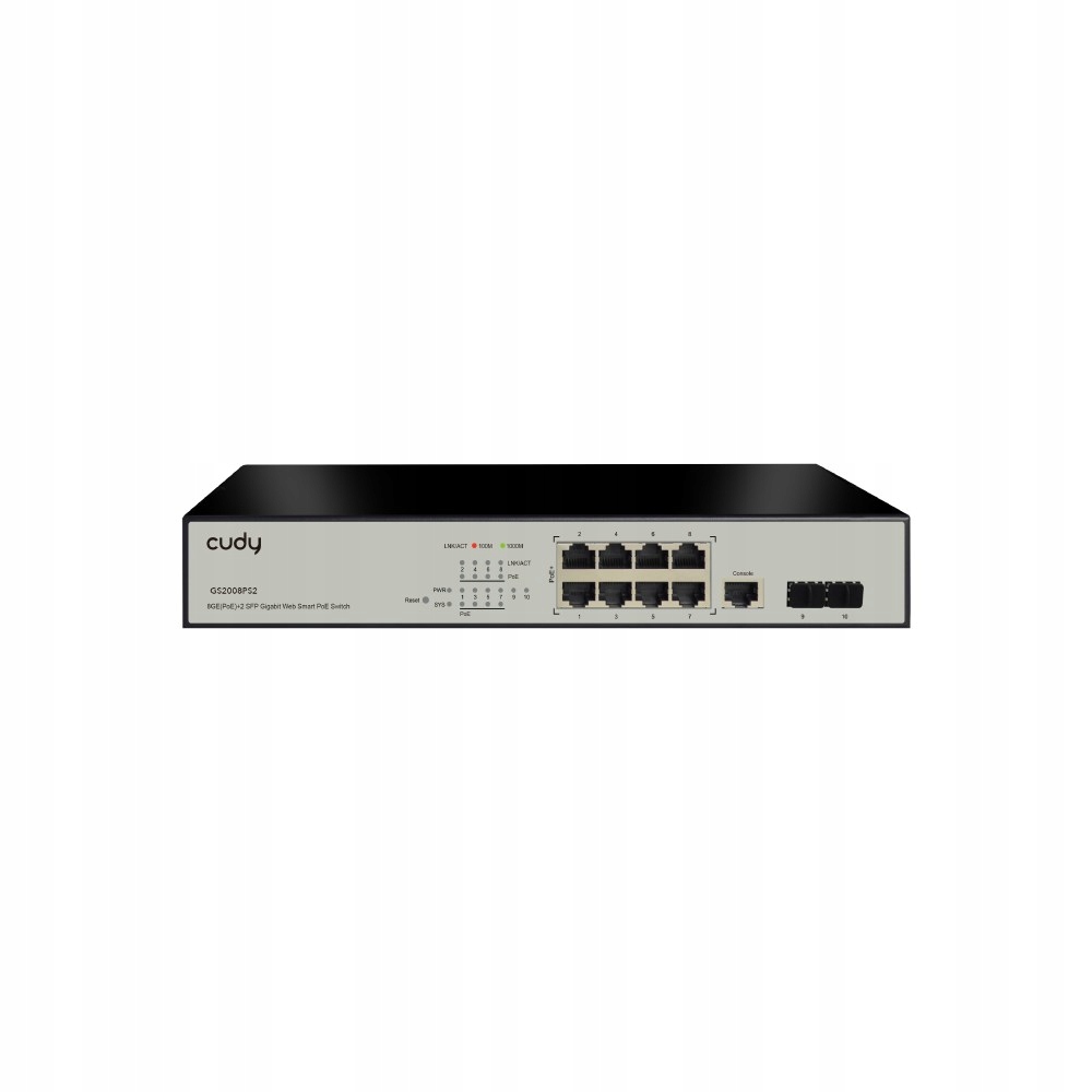 Switch CUDY GS2008PS2 8-Port Gigabit L2 Managed PoE+ 120W 2xSFP