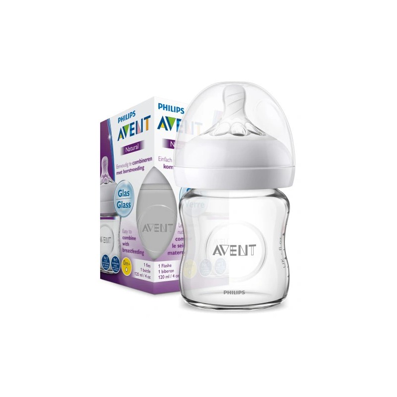 AVENT Szklana Butelka dla niemowląt Natural 120ml