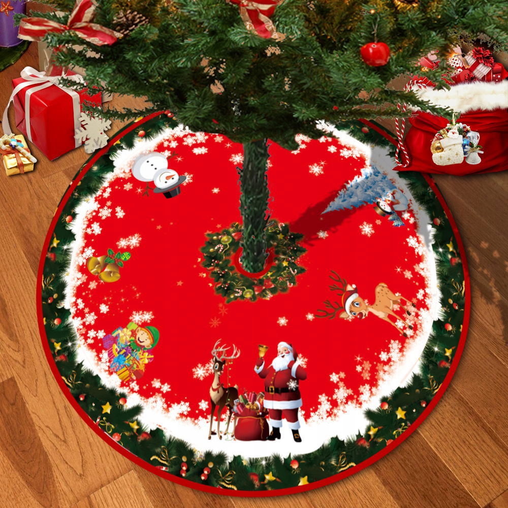 Boże Narodzenie Choinka Spódnica Santa Claus Elk Floor Mat 90cm
