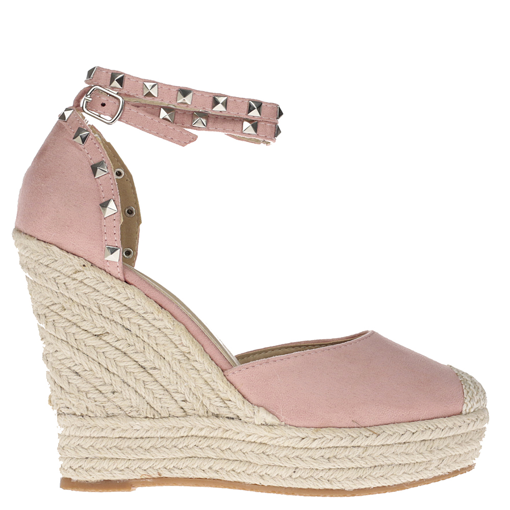 Rozowe Sandaly Espadryle Na Koturnie 7669 R40 7287280772 Oficjalne Archiwum Allegro