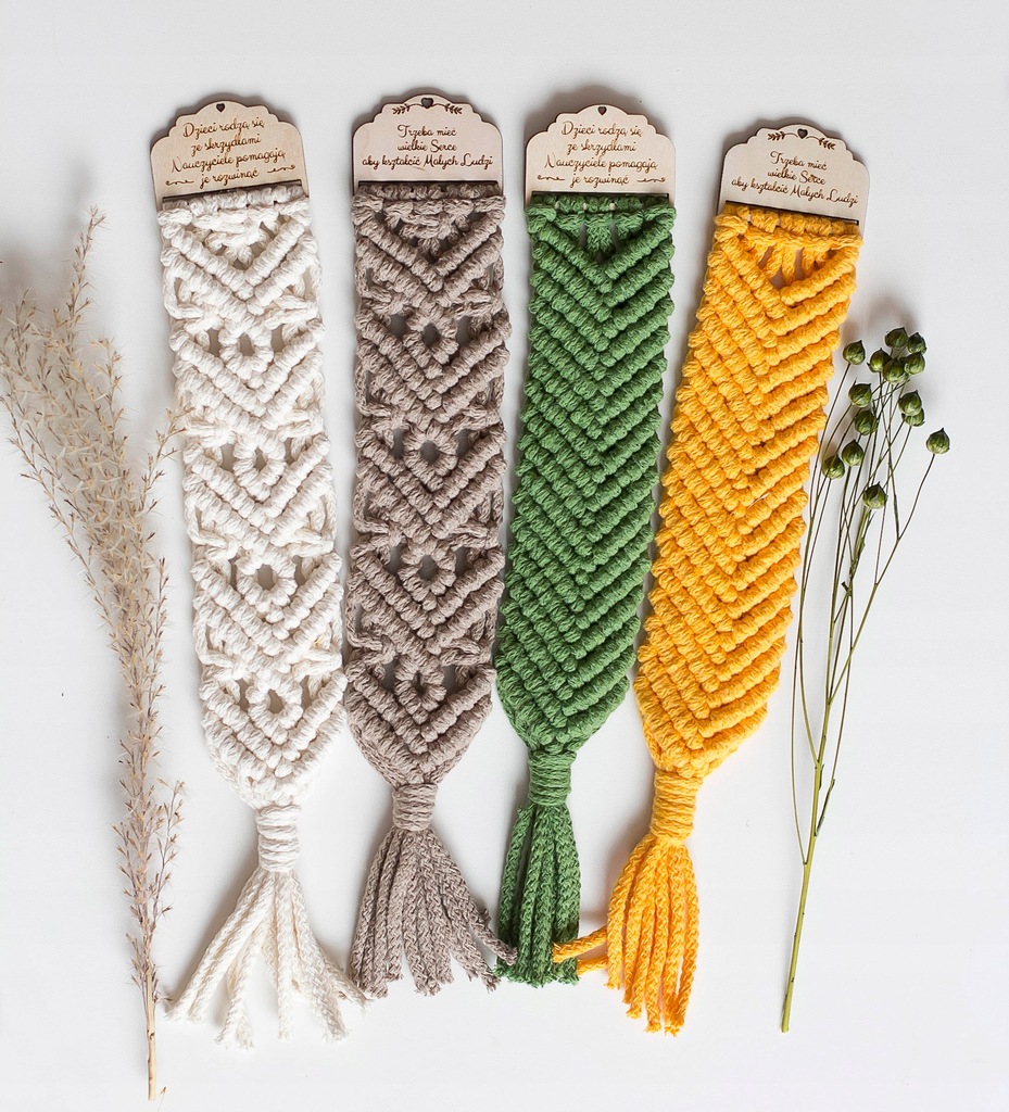 Zakładka do książki makrama zawieszka dla Nauczyciela