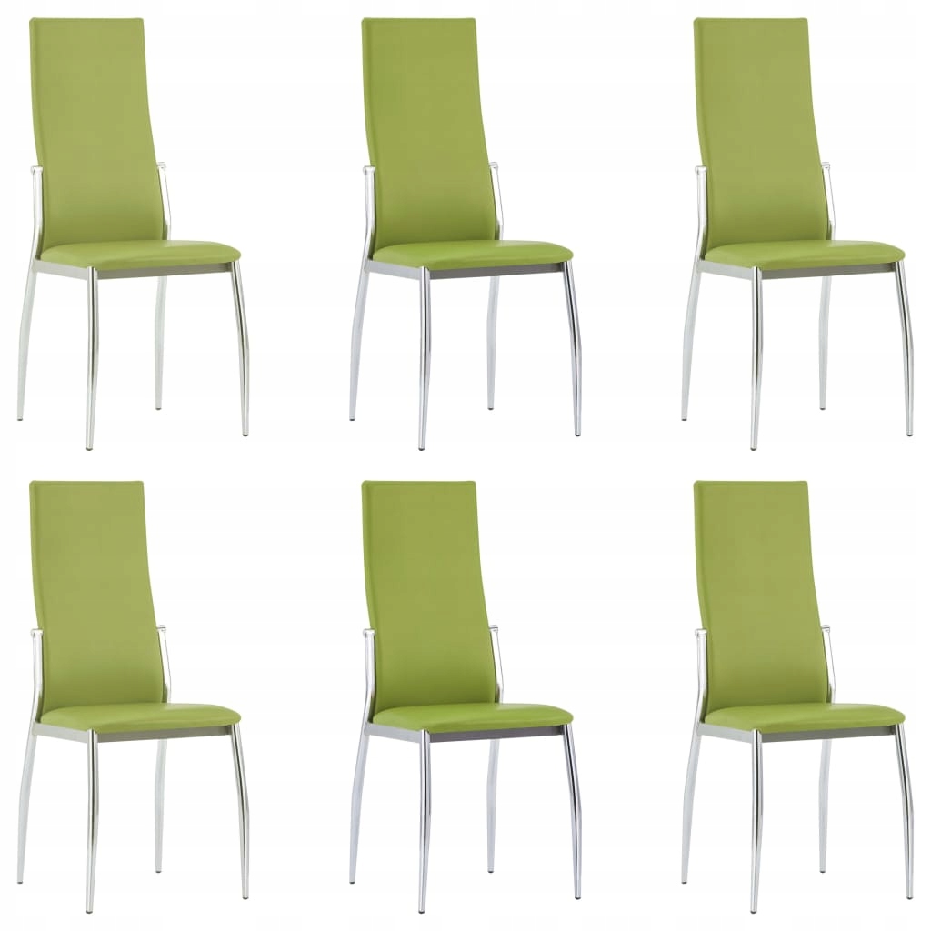 Krzesła jadalniane, 6 szt., zielone, sztuczna skór