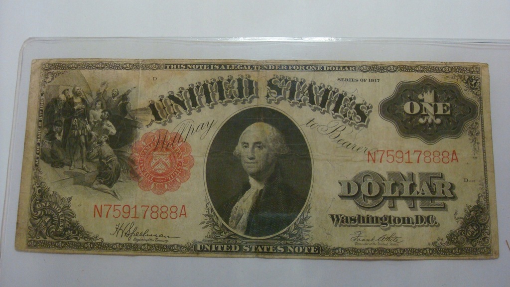 Banknot - USA 1 dolar 1917 stan 4-