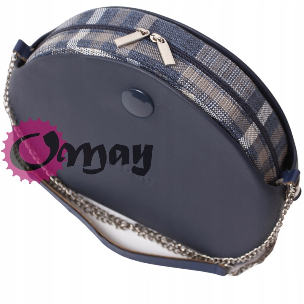 Granatowy organizer do OBAG MOON LIGHT krata struktura beż 2 kieszenie OMAY