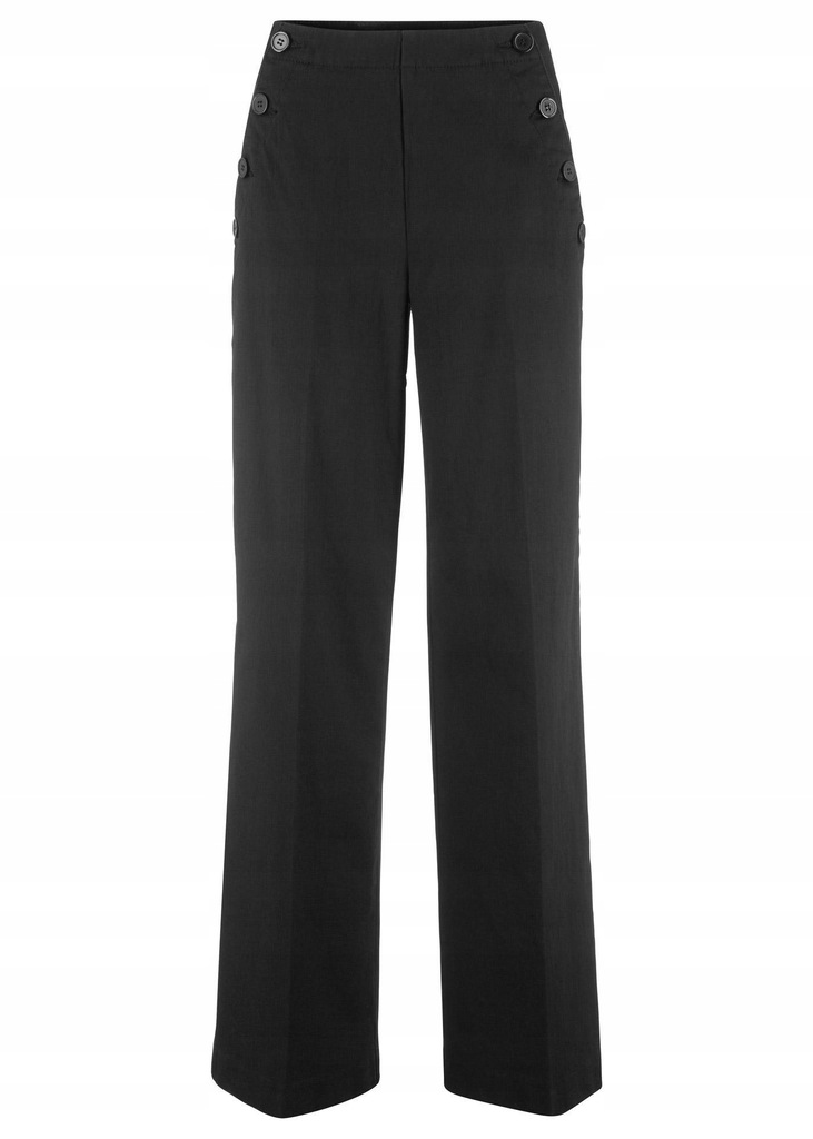 wwd CZARNE SPODNIE JEANSY PALAZZO GUZIKI 40