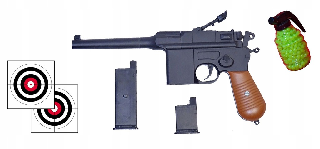PISTOLET METALOWY NA KULKI MAUSER C96 Karabin ASG