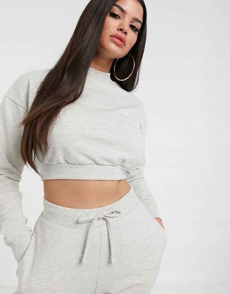 ASOS PETITE__XDI SZARA KRÓTKA BLUZA DRESOWA__S