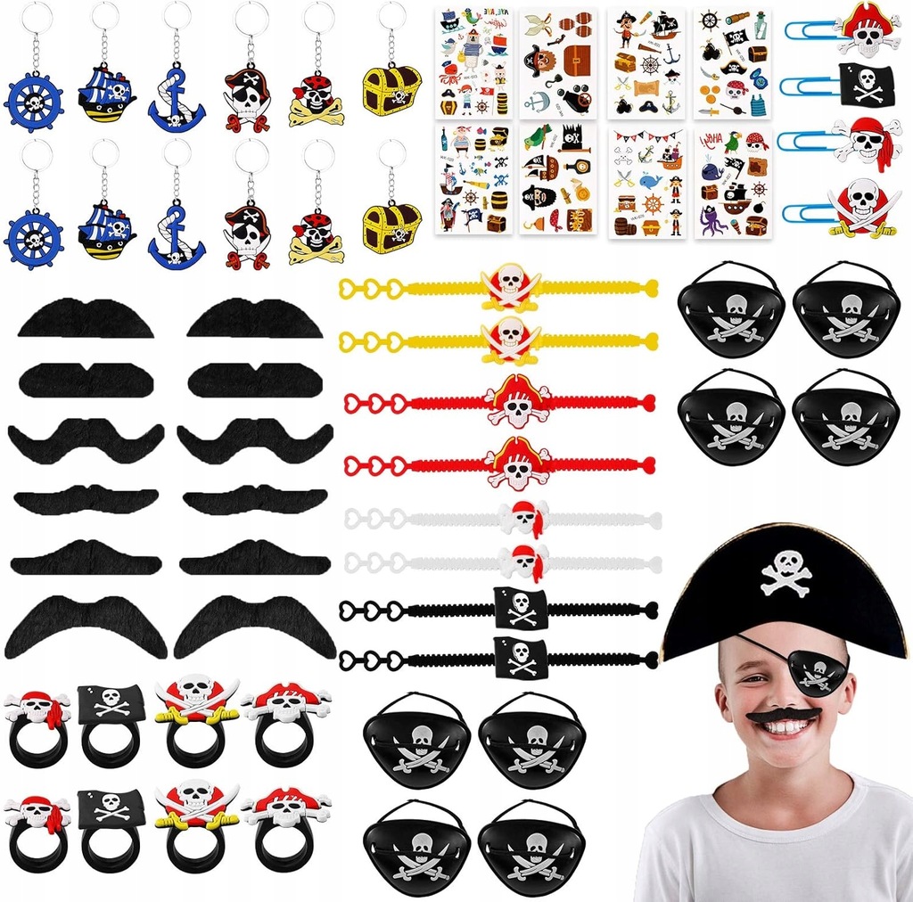 AKCESORIA DO KOSTIUMU PIRATA DODATKI PRZEBRANIE ZABAWKI PREZENT HALLOWEEN