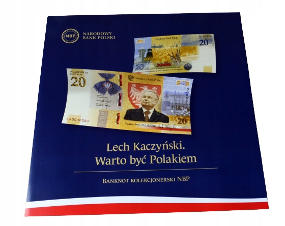 Folder do banknotu Lech Kaczyński-pol