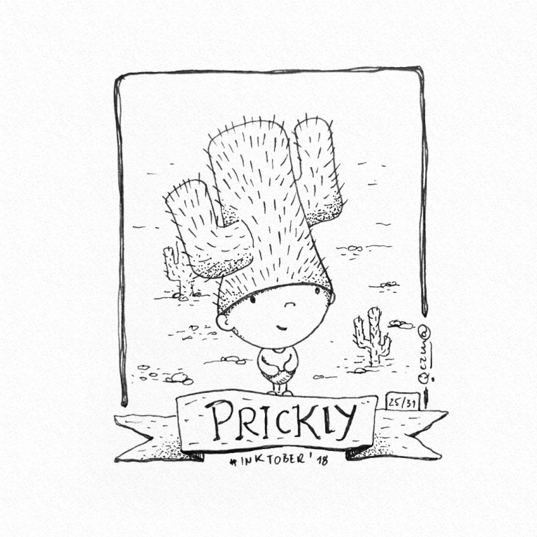 Prickly - Kolczasty - Inktober 2018/25- 10x15cm