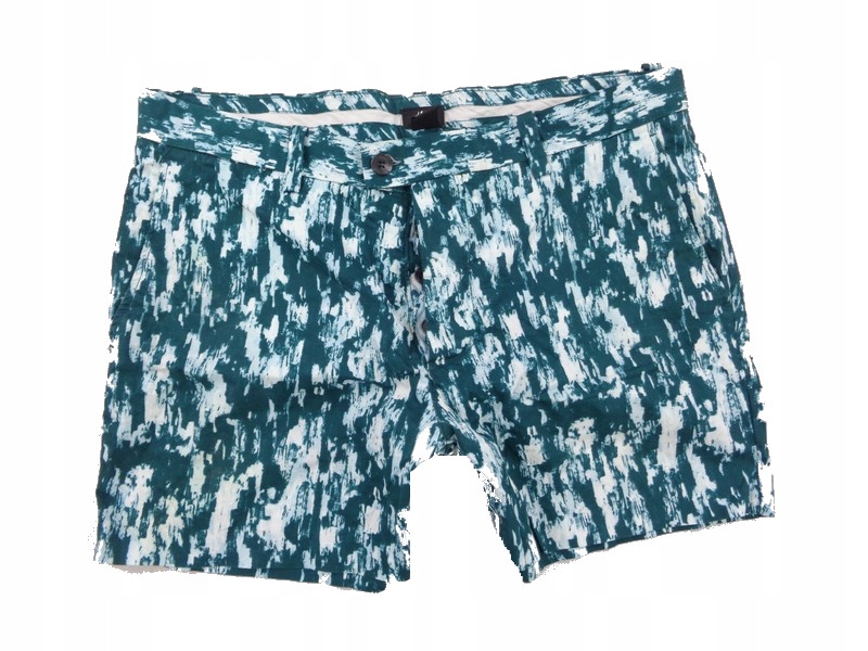 R.52 H&M MĘSKIE SPODENKI PRINT GREEN n30-17