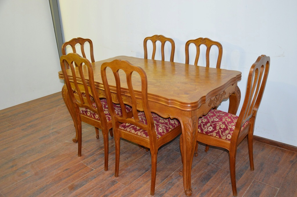 Komplet Ludwikowski Stół +6 krzeseł Francja
