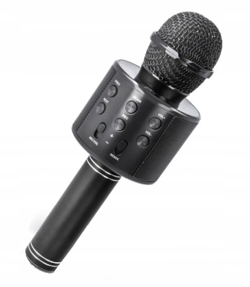 GŁOŚNIK BLUETOOTH MIKROFON DO KAROKE CZARNY