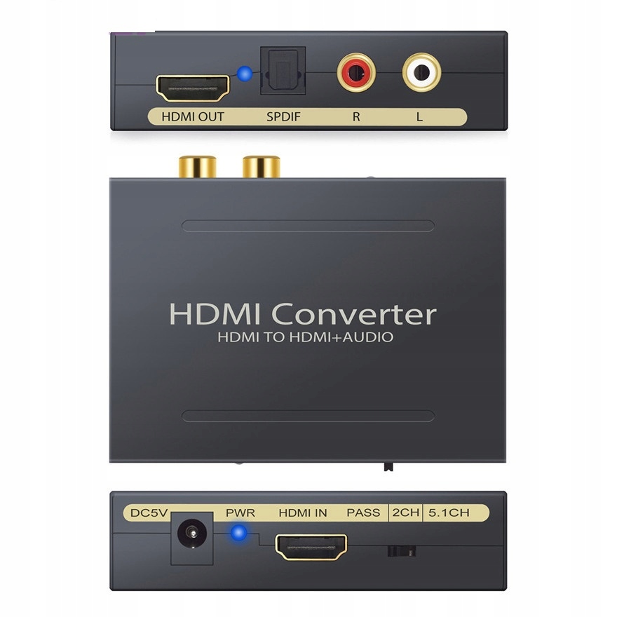 Ekstraktor audio z HDMI do Toslink SPDIF Cinch