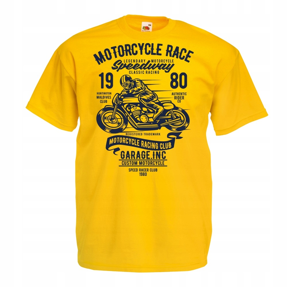 Koszulka motocykl motor motocyklista kask M żółta