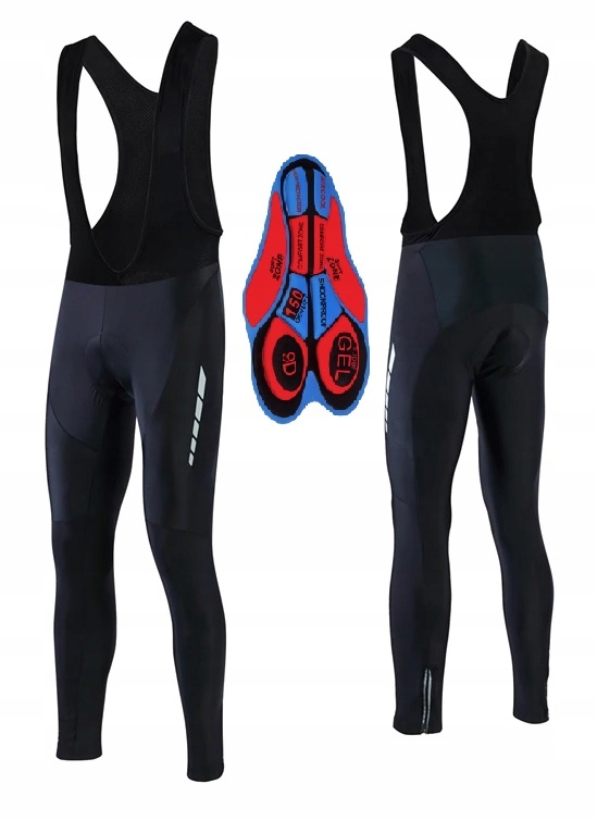 SPODNIE ROWEROWE DŁUGIE Z WKŁADKĄ ŻELOWĄ 9D XXL - 7625333943