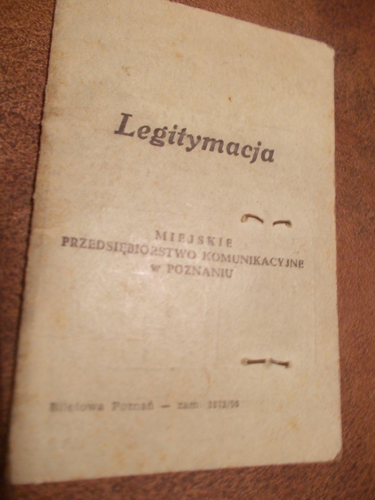 LEGITYMACJA MPK Minikowo-Mosty 1956 r.