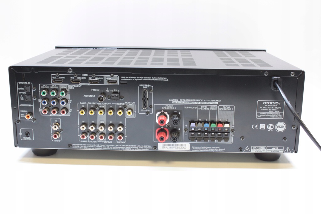 Amplituner Onkyo HTR380 5.1 HDMI PILOT GWARANCJA 7671245189