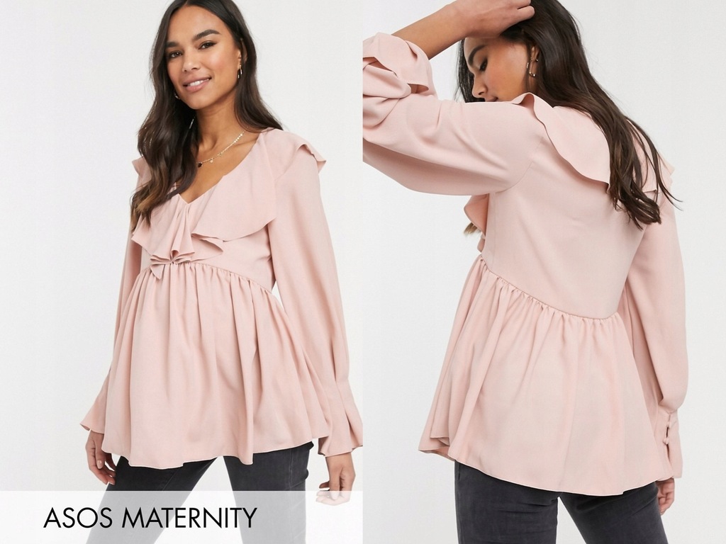 DESIGN Maternity Luźny top z ozdobną falbanką, XL