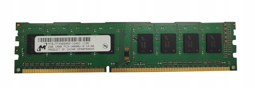 Pamięć RAM DDR3 2GB 1Rx8, PC3-10600U-9-10-A0