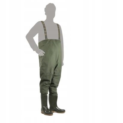 Demar Męskie gumowe buty robocze GRAND CHEST WADERS, oliwkowe 40