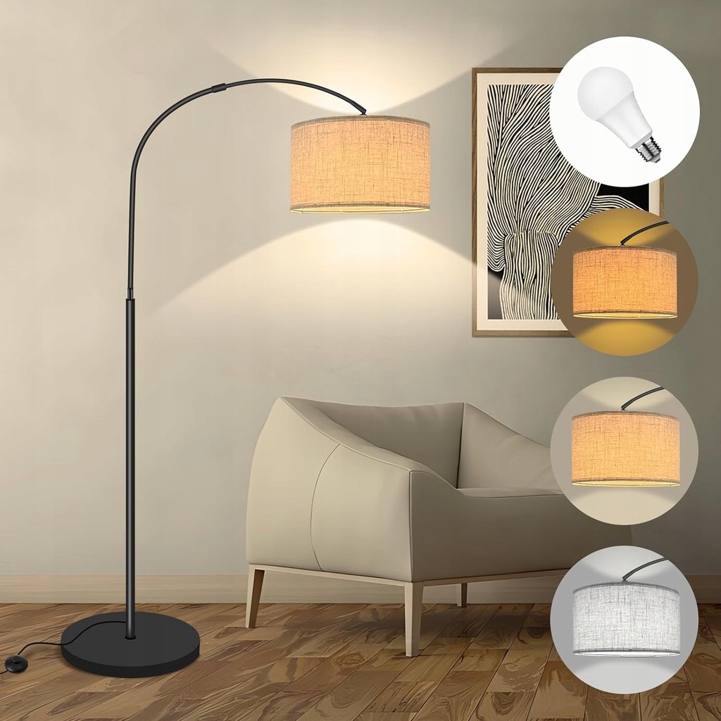 Lampa podłogowa Marlrin Arc Lamp do salonu