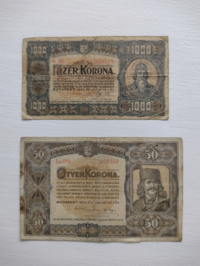 Zestaw banknotów 2 szt. Węgry