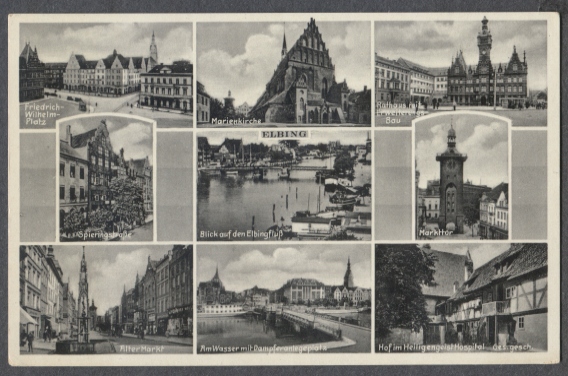 Elbląg, 9 widoków miasta, ok.1920r.