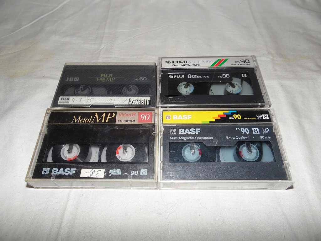 Kaseta BASF MP 90 Metal P5-90 MMO Premium Fuji Metal HI8 P5-90 P5-60 4sztuk