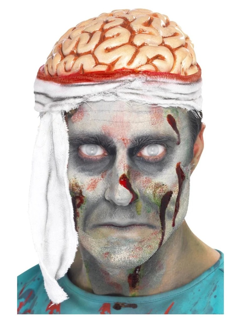 Zombie Mózg z Bandażem Peruka Zombie Stój Zombi