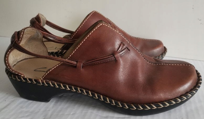 Buty damskie sandały CLARKS 39 24,5cm klapki