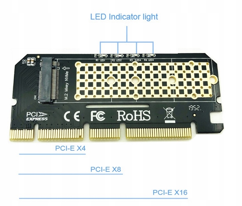 Купить Адаптер Pci-e x4 x8 x16 для твердотельного накопителя NVMe m.2: отзывы, фото, характеристики в интерне-магазине Aredi.ru