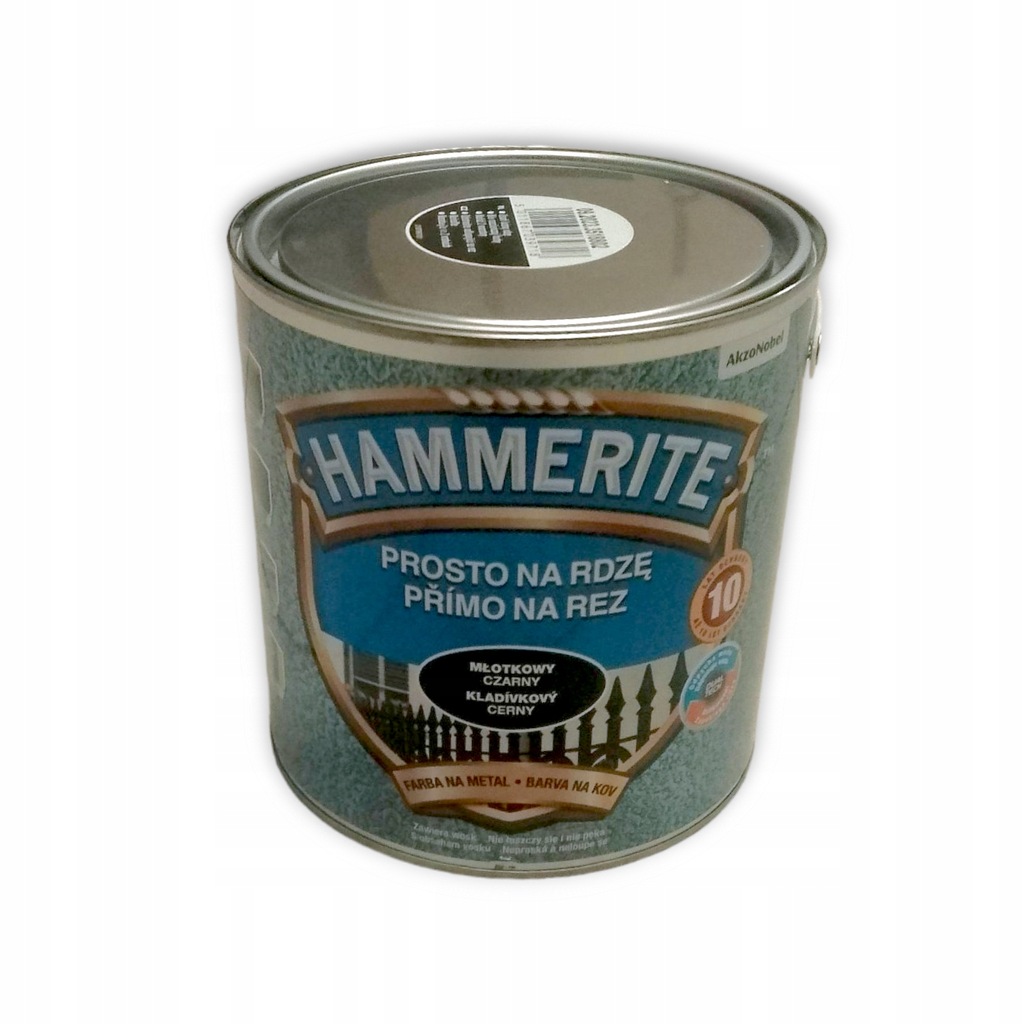 Farba do metalu Hammerite 5093258 Młotkowy czarny 2,5 l
