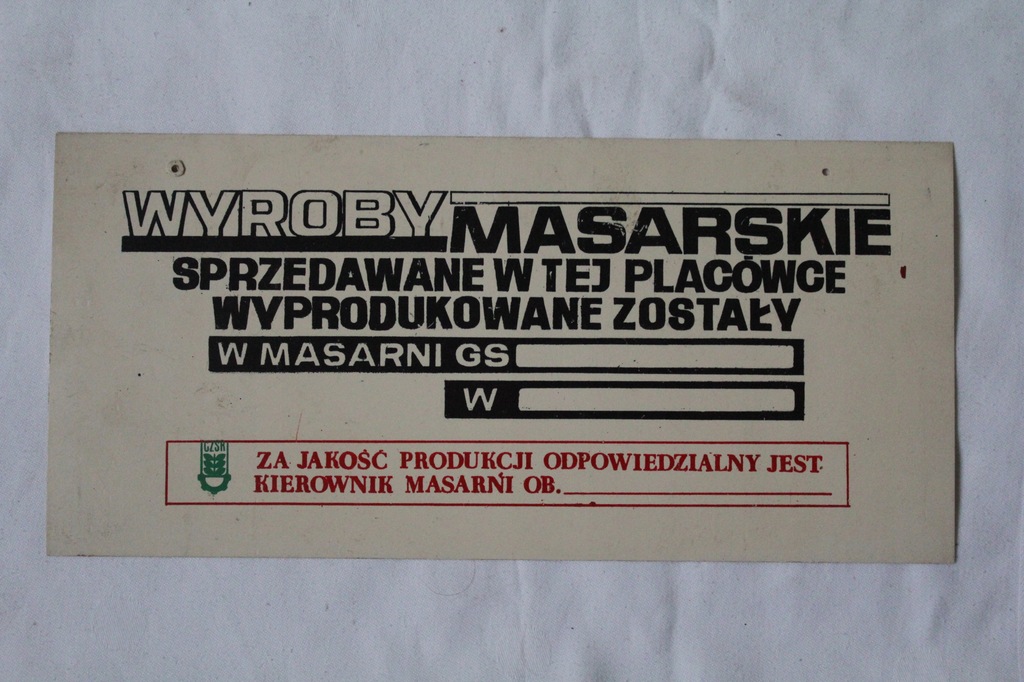 Wyroby masarskie sprzedawane... (PRL)