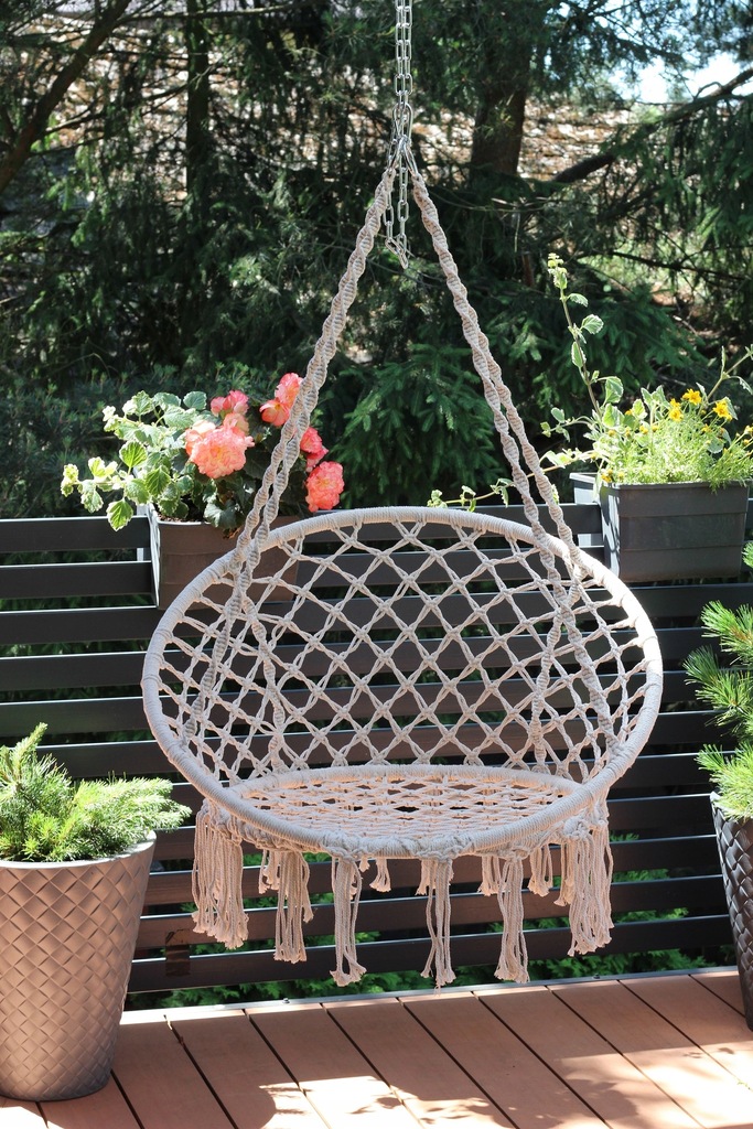 Качели круглые плетеные. Подвесное кресло из обруча. Качели макраме. Кресло гамак подвесное плетёное (80х120 см, до 120 кг, хлопок, сталь) кнр. Качели подвесные "кресло-макраме" чудесный сад 008.
