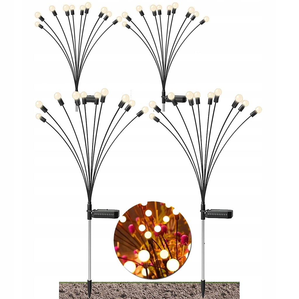 Solarne Lampy Ogrodowe Wbijane Świetlik SOLARNE ŚWIATŁA FIREFLY