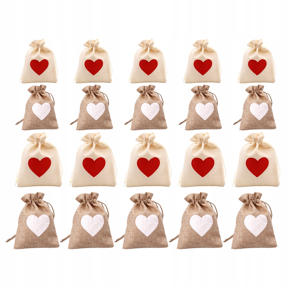 20 sztuk serca wzór prezent torby małe torby