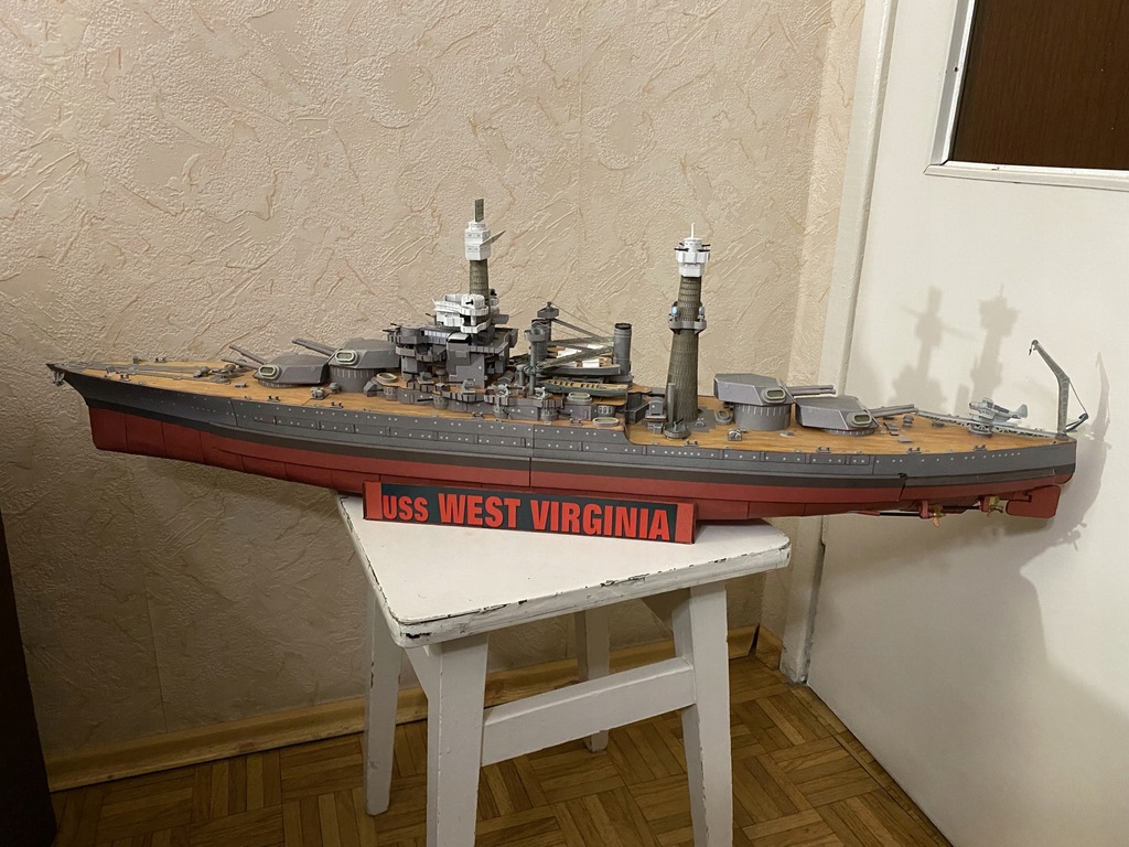 USS West Virginia Model kartonowy Skala 1200 13185092269